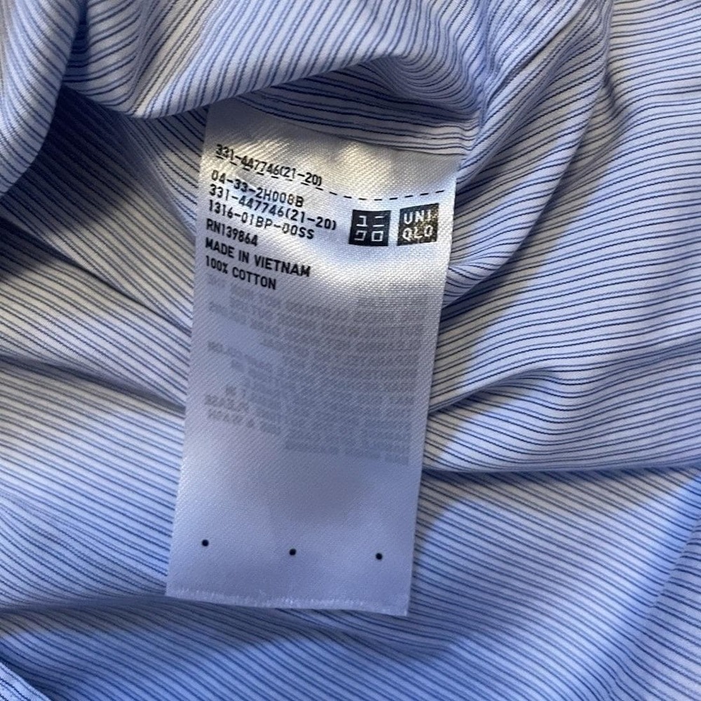 Jil Sander +J Supima Cotton Button Up Long-Sleeve Shirt Men XS Microstripe Blue - Picture 8 of 15